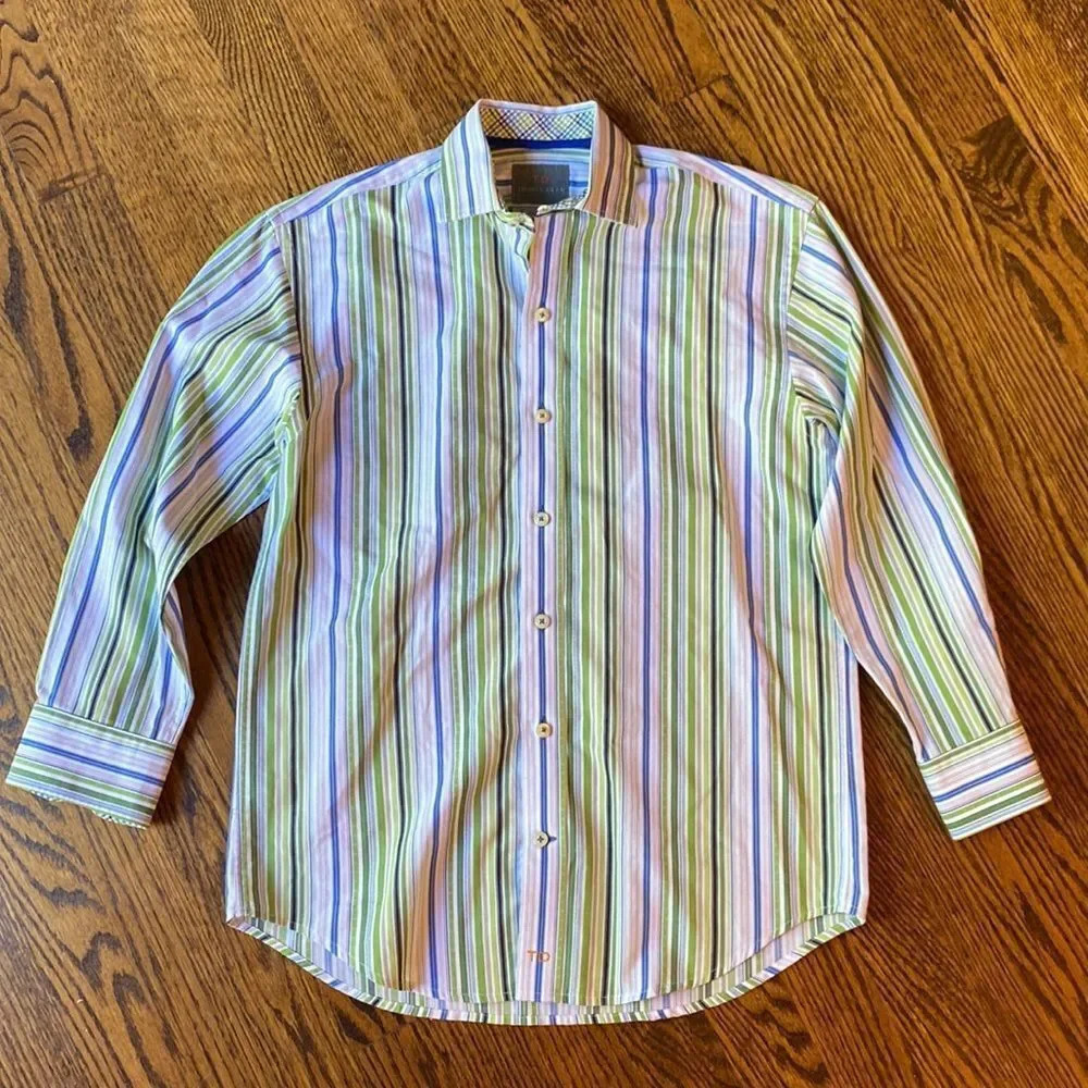 Thomas Dean 8 Small Stripe Botton Down Shirt Kids